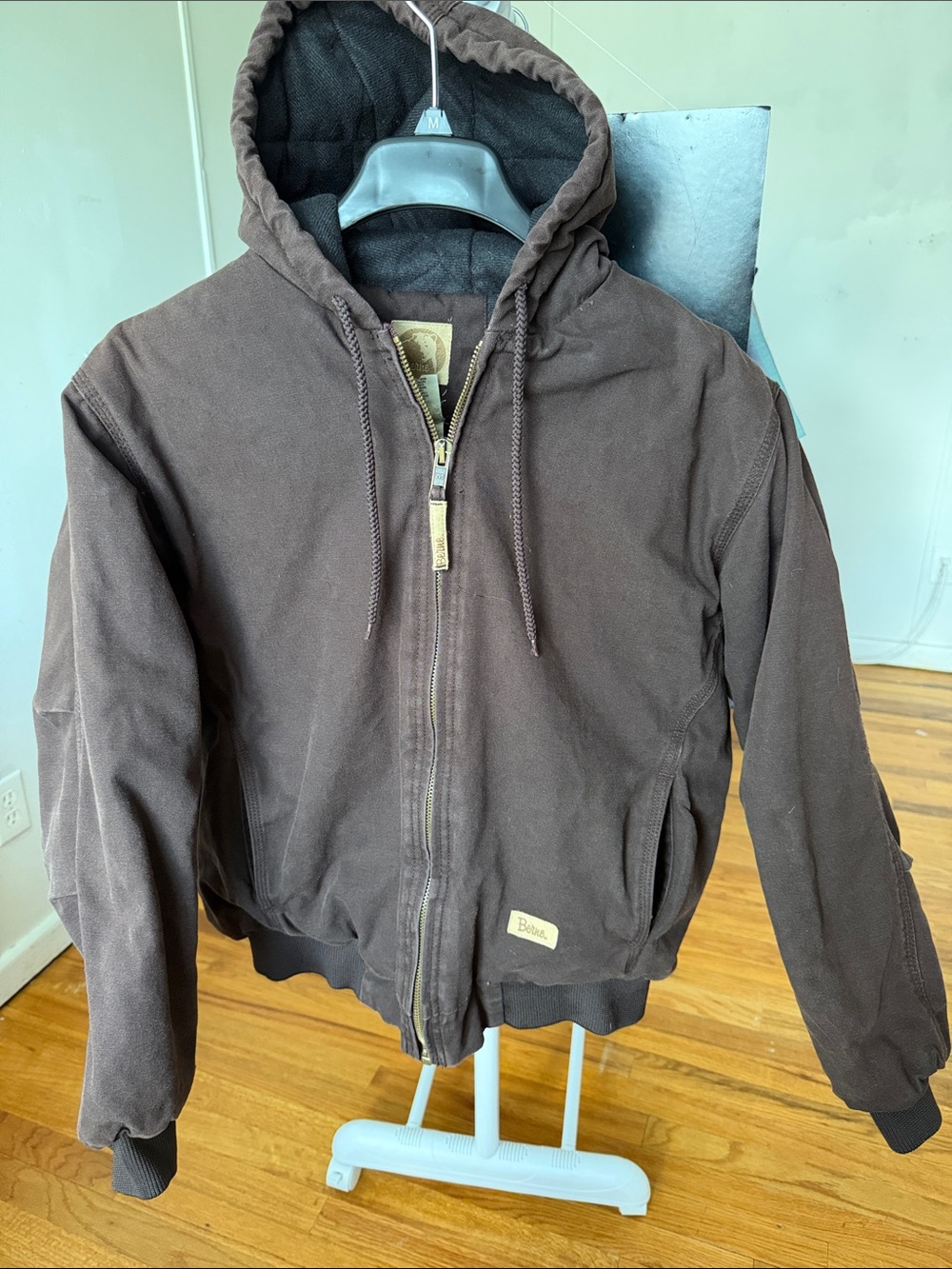 Berne Work Wear Heavy Brown Hooded Zip Jacket Ranch Wear Wester Wear Women’s XL